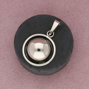 mexico sterling silver vintage chunky dome pendant